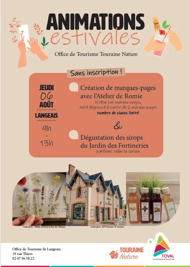 Animation estivale Office de Tourisme Touraine Nature Langeais
