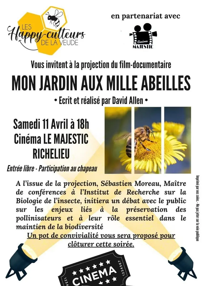 Ciné débat Mon jardin aux mille abeilles Richelieu 11 avril 2026