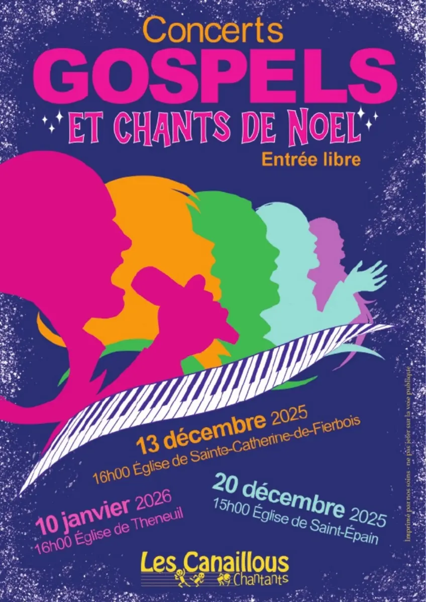 Concert Les Canaillous Chantants Saint-Epain et Theneuil décembre 2025 et janvier 2026