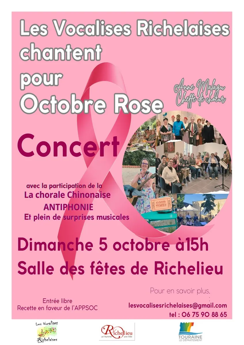 Concert Les Vocalises Richelaises Octobre Rose Richelieu 5 octobre 2025