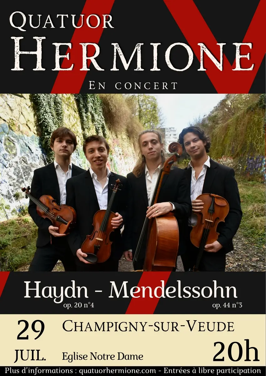 Concert Quatuor Hermione Champigny-sur-Veude 29 juillet 2026