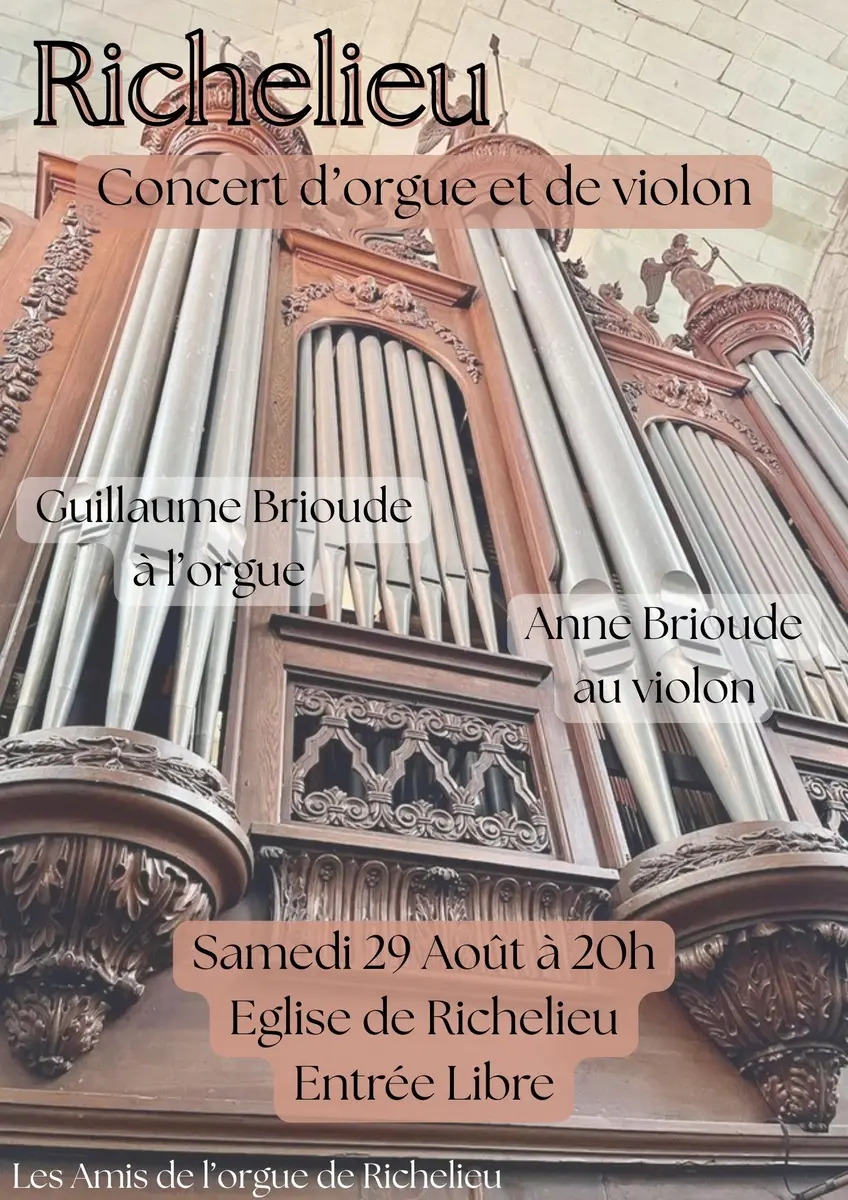 Concert orgue et violon Richelieu 29 août 2026