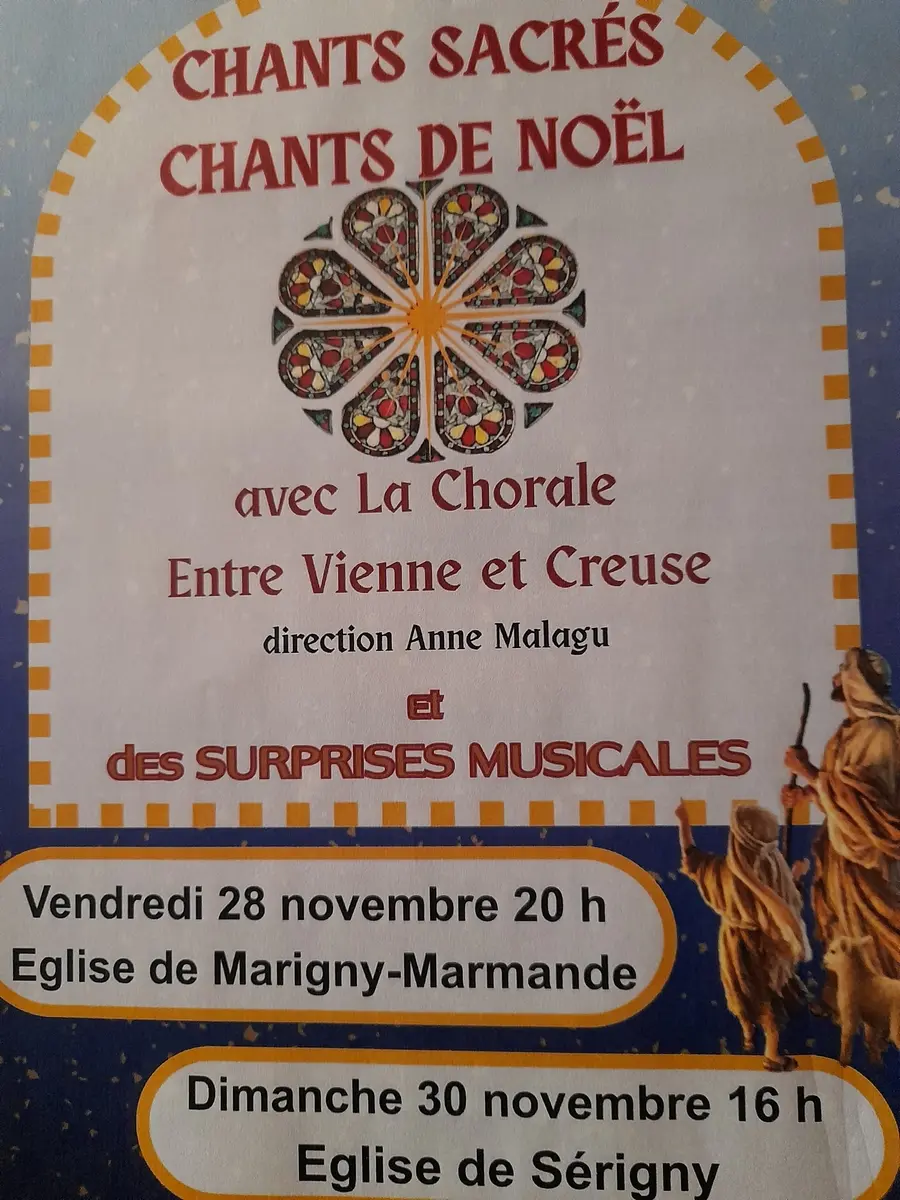 Concert chorale Marché de Noël Marigny-Marmande 28 novembre 2025