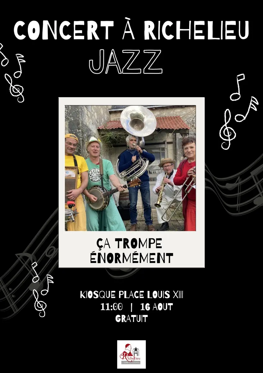 Concert jazz kiosque Richelieu 16 août 2025