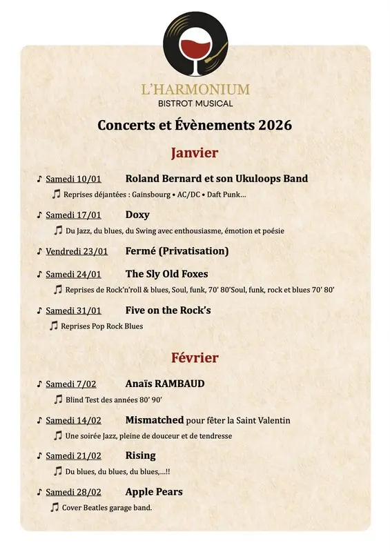 Concerts à l'Harmonium Véretz