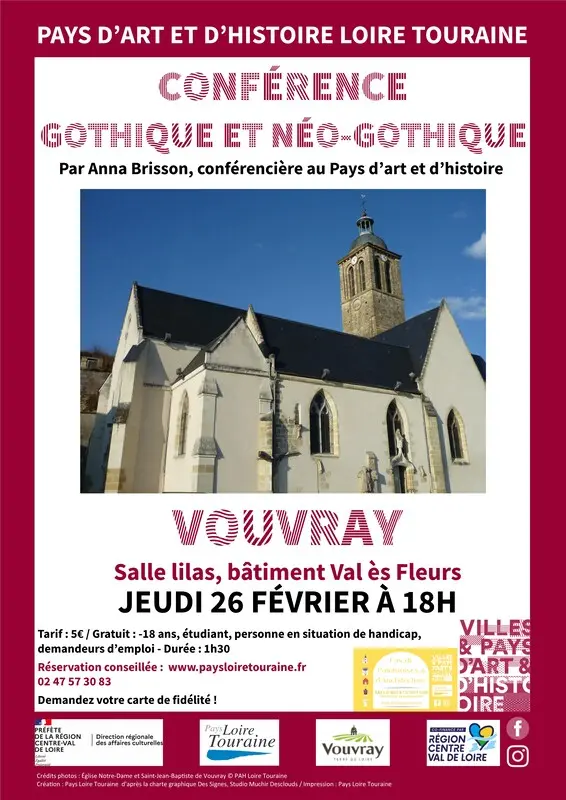 Conférence gothique néo-gothique février 2026 Vouvray PAH LT
