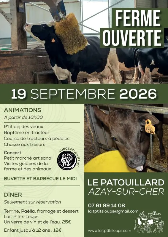 Ferme ouverte LAIT P'TITS LOUPS à Azay-sur-Cher