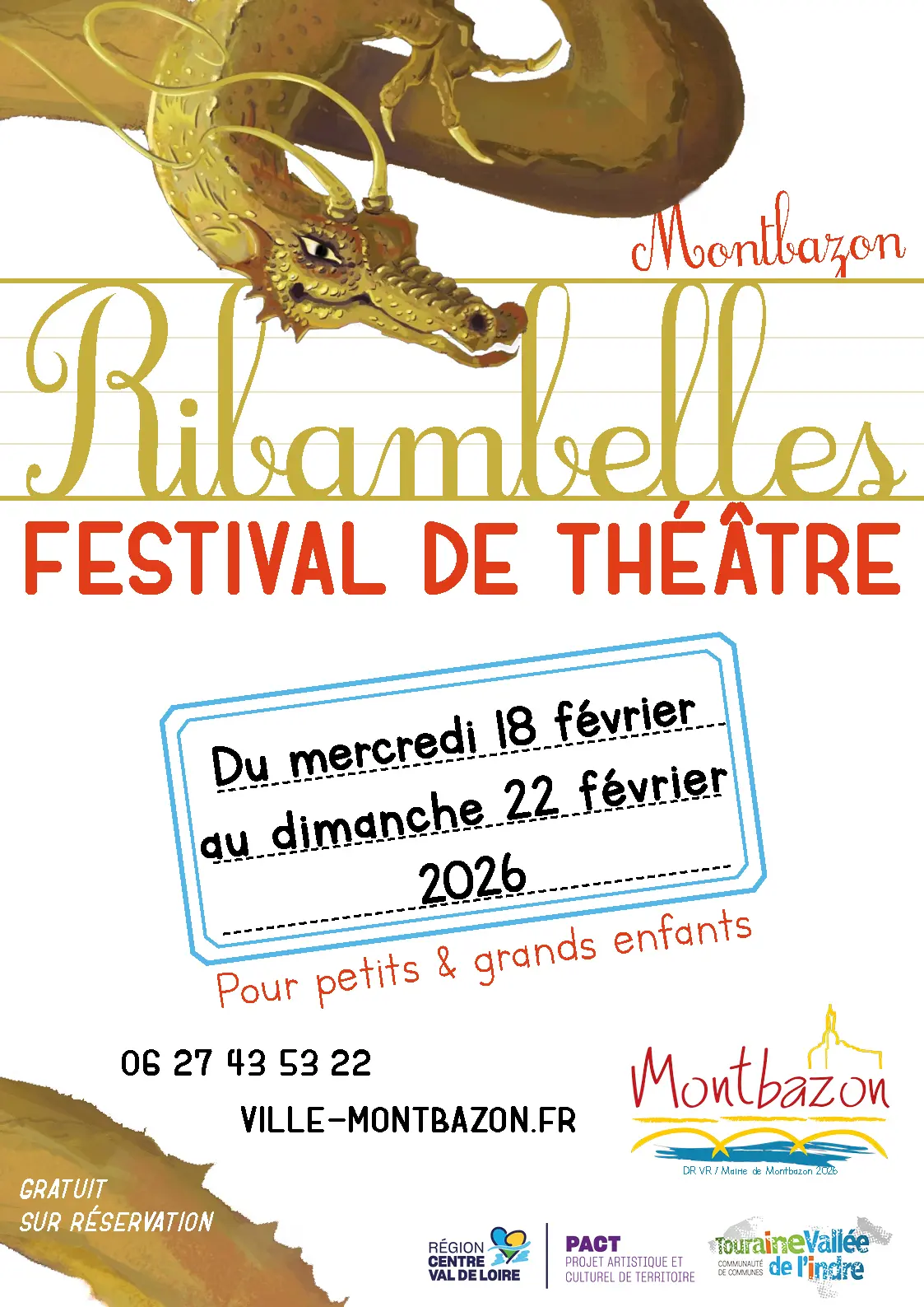 Festival de théâtre - Ribambelles 2026 - Montbazon affiche