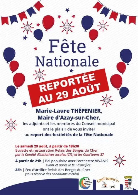 Fête nationale reportée à Azay-sur-Cher