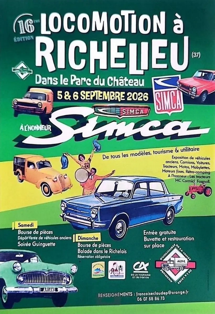 Fête de la Locomotion Richelieu 5 et 6 septembre 2026