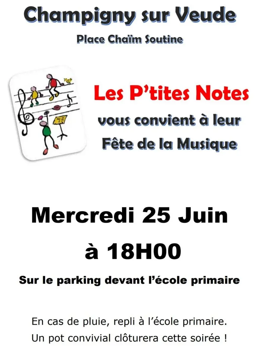 Fête de la musique Concert Les P'tites Notes Champigny-sur-Veude 25 juin 2025