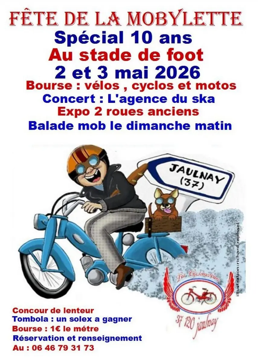 Fête de la mobylette Jaulnay 2 et 3 mai 2026