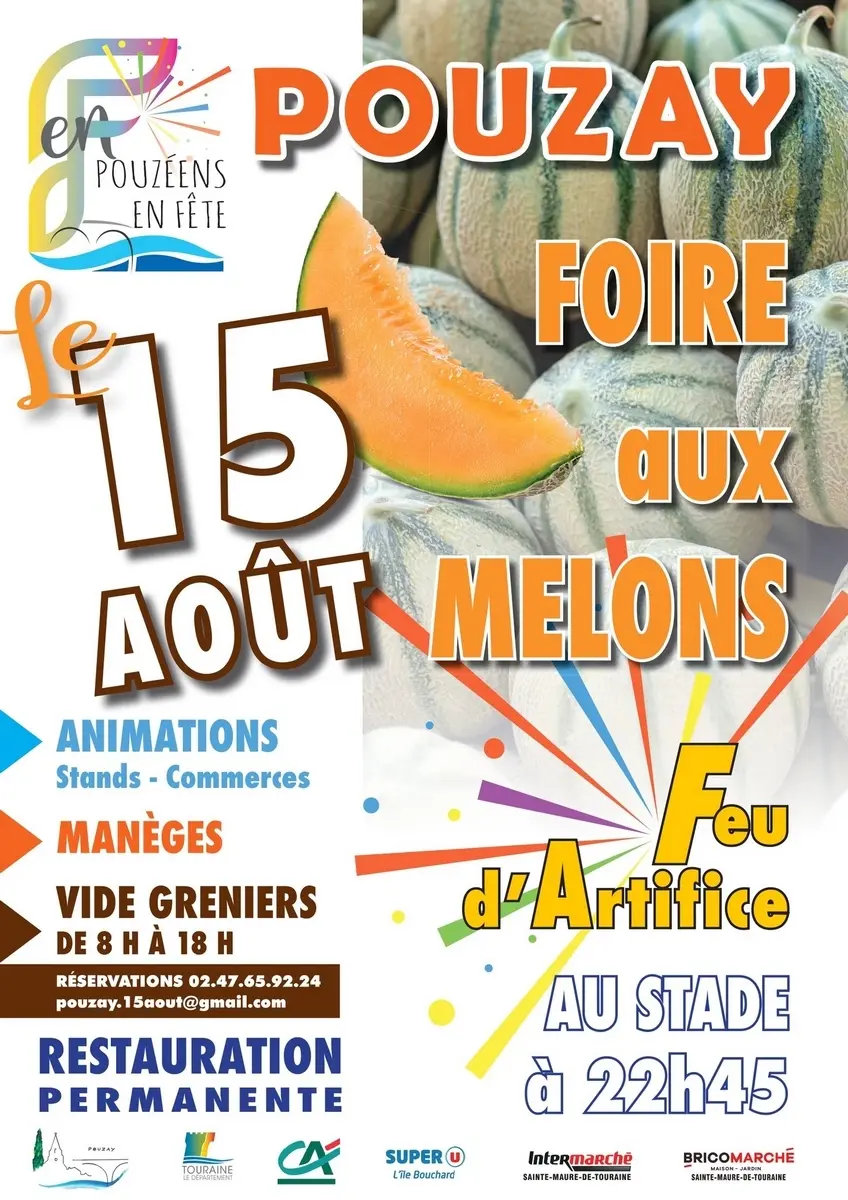 Foire aux melons Pouzay 15 août 2026