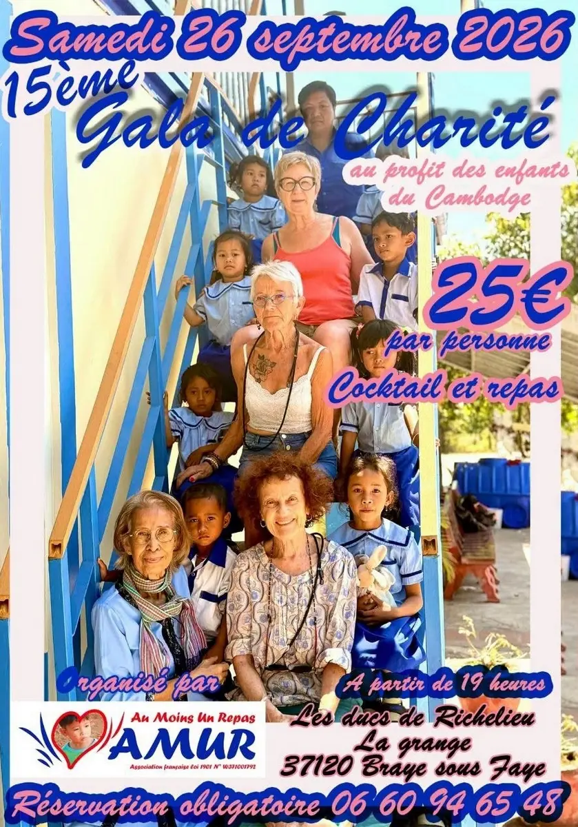 Gala de charité Amur Braye-sous-Faye 26 septembre 2026