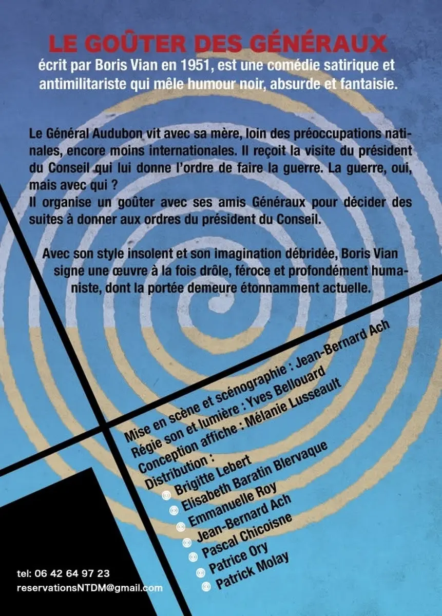Le Goûter des Généraux  Nouveau Théâtre de Manse Crissay-sur-Manse 8 au 15 août 2025 verso