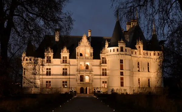 Le château en soirée horodatage© L. de Serres