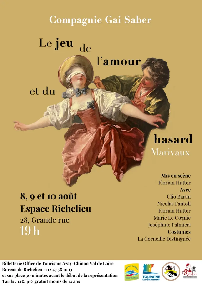Le jeu de l'amour et du hasard Marivaux Gai Saber Richelieu 8 au 10 août 2025