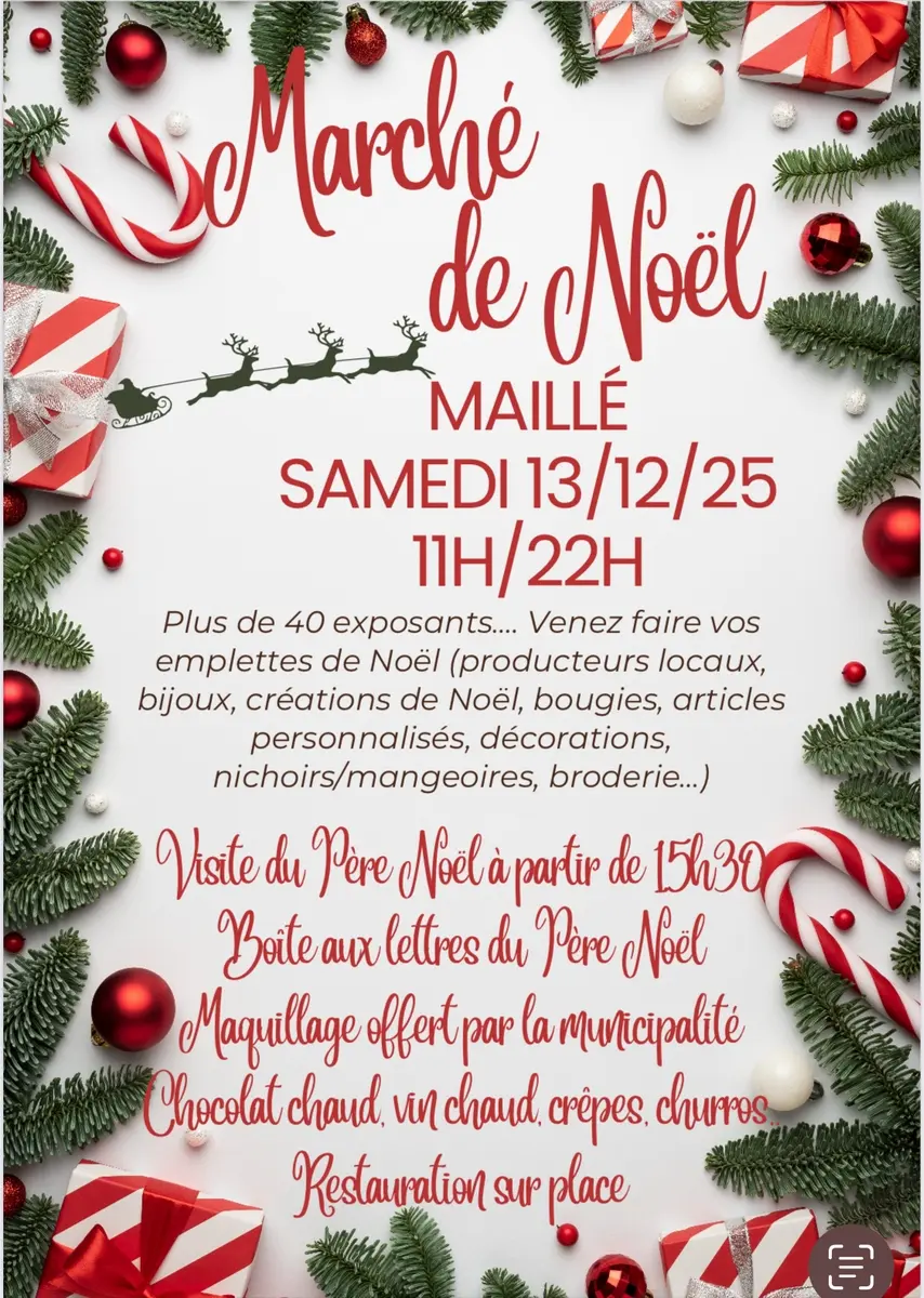 Marché de Noël Maillé 13 décembre 2025