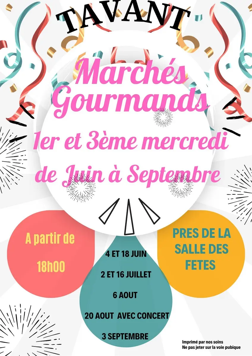 Marchés gourmands Tavant juin à septembre 2025