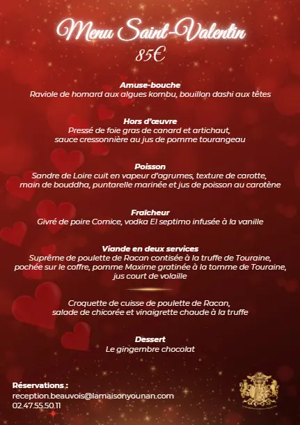 Menu Saint-Valentin