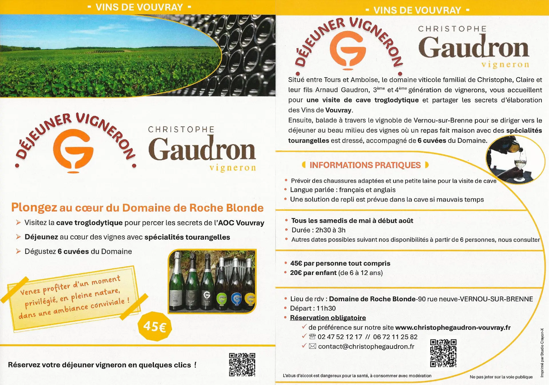 Déjeuner Vigneron Domaine de Roche Blonde