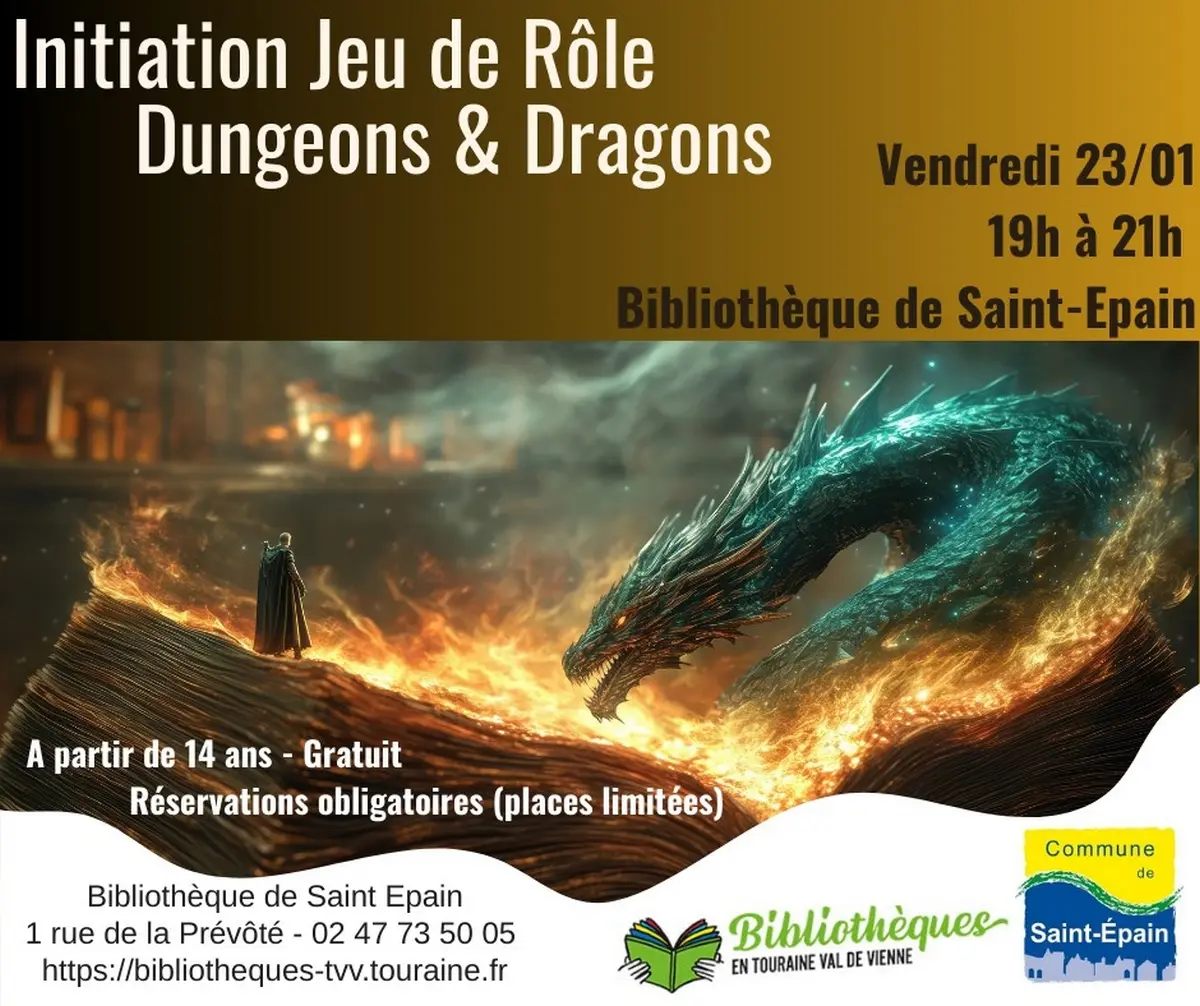 Nuit de la lecture initiation Dungeons et Dragons Saint-Epain 23 janvier 2026