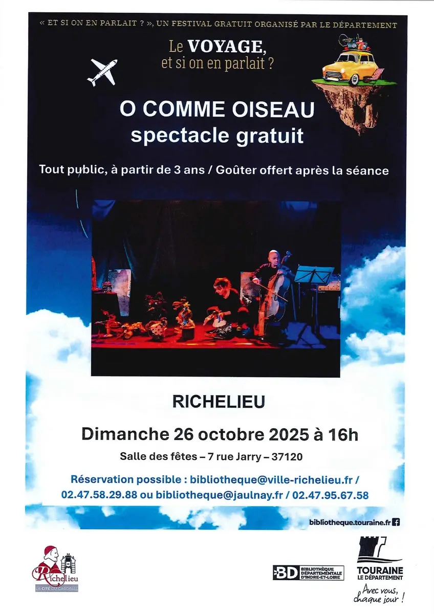 O comme Oiseau Spectacle Richelieu 26 octobre 2025