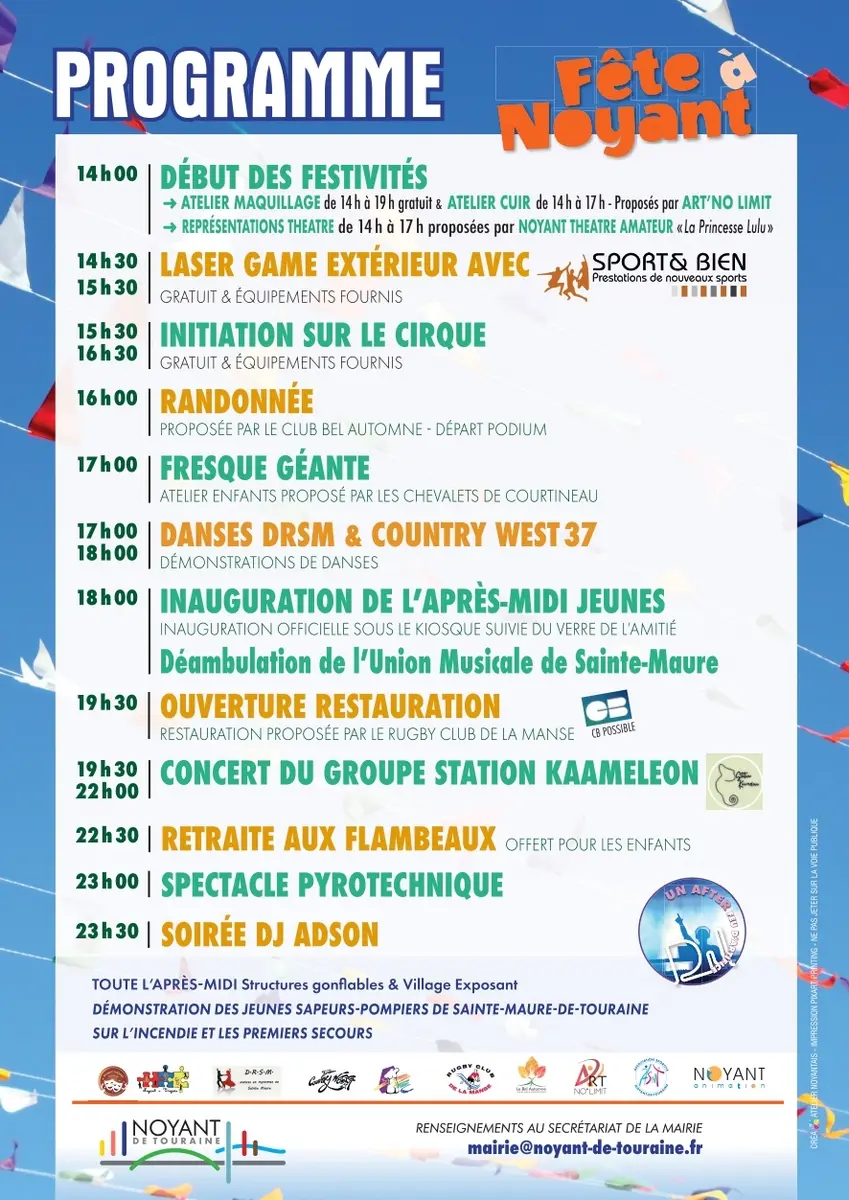 Programme Noyant en fête 5 juillet 2025