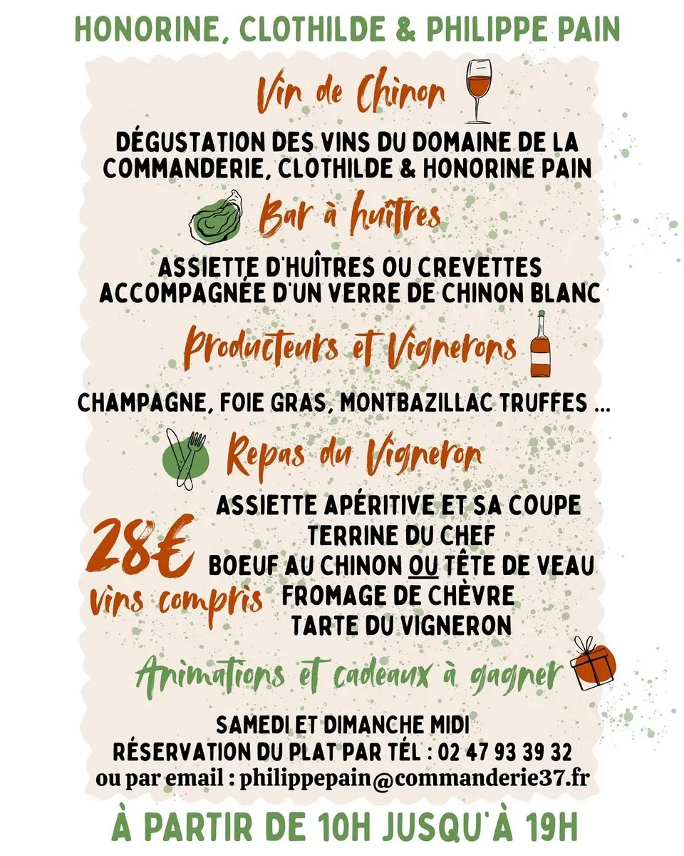 Programme Portes ouvertes Domaine de la Commanderie Panzoult 6 et 7 décembre 2025