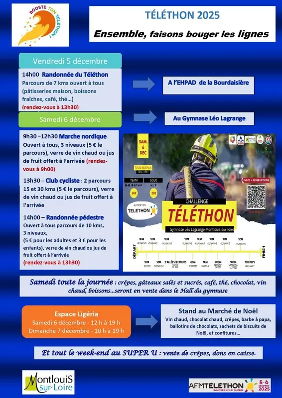 Programme Téléthon 2025 Montlouis