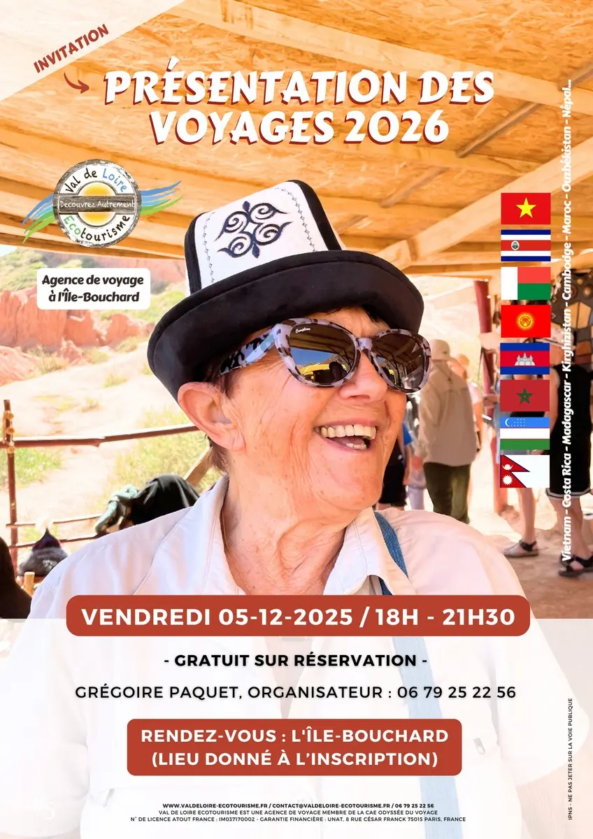 Présentation voyages Val de Loire écotourisme L'Ile-Bouchard 5 décembre 2025