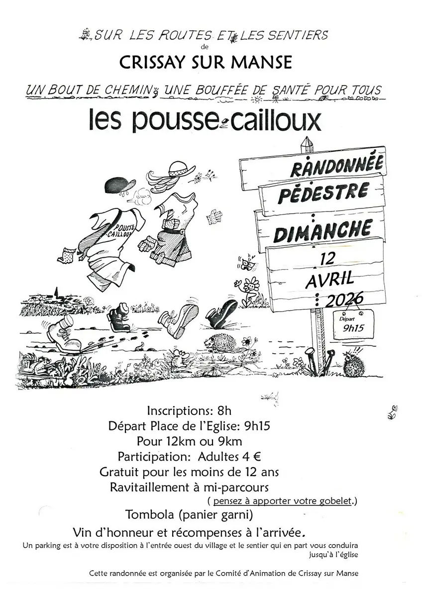 Randonnée Les Pousse Cailloux Crissay-sur-Manse 12 avril 2026