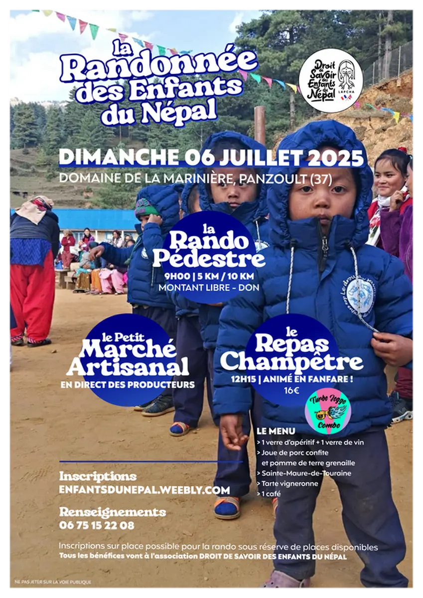 Randonnée enfants du Népal Panzoult 6 juillet 2025