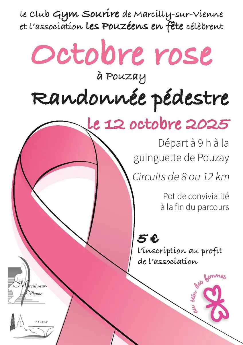 Randonnée pédestre Octobre Rose Pouzay 12 octobre 2025