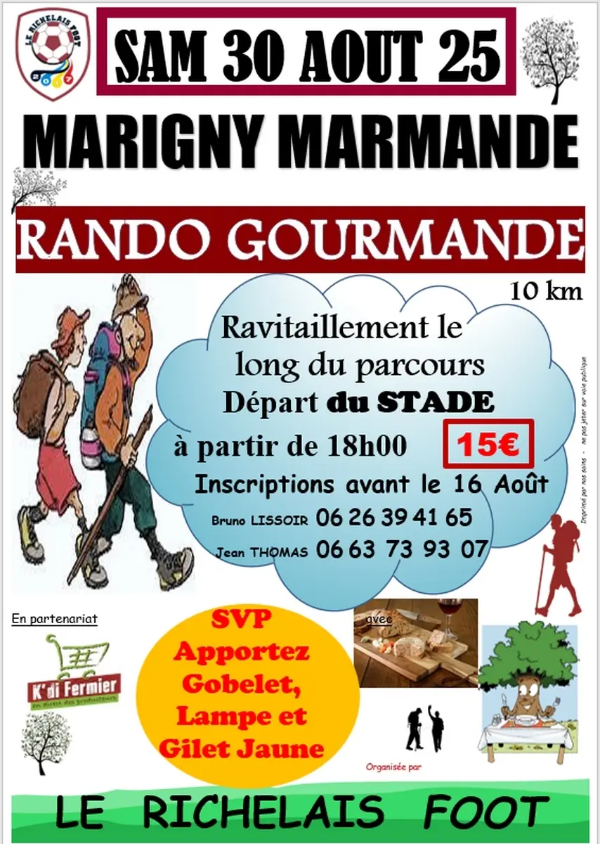 Rando gourmande Marigny-Marmande 30 août 2025