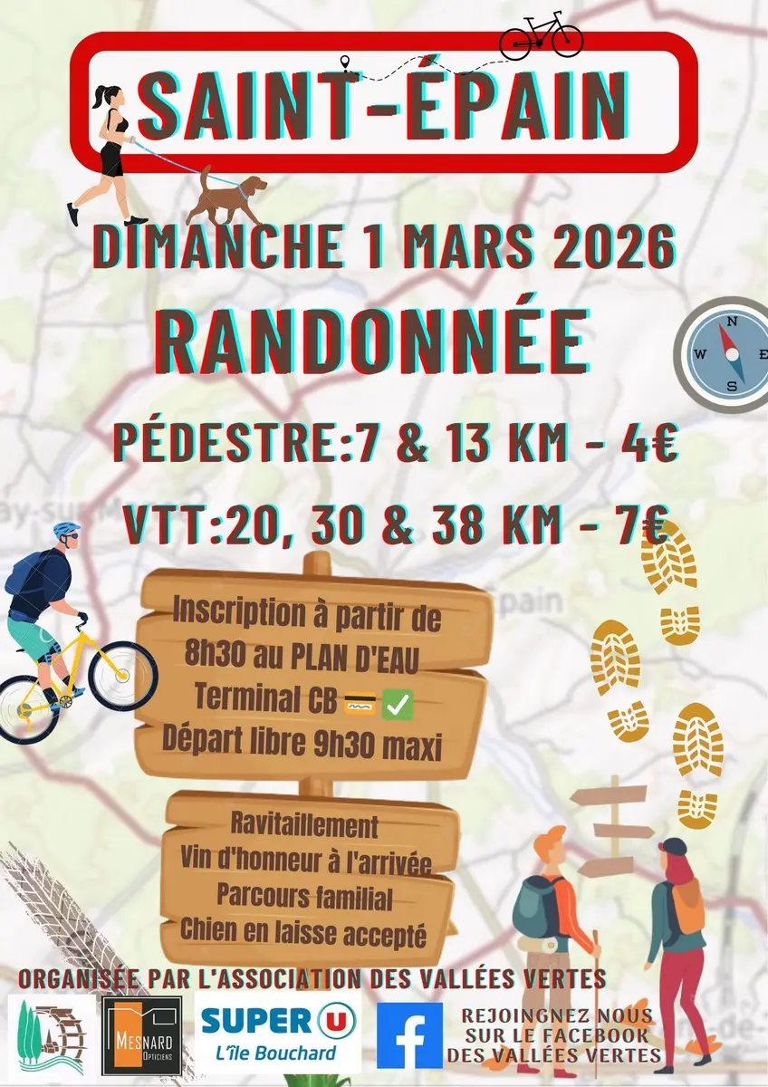 Rando pédestre et VTT Saint-Epain 1er mars 2026