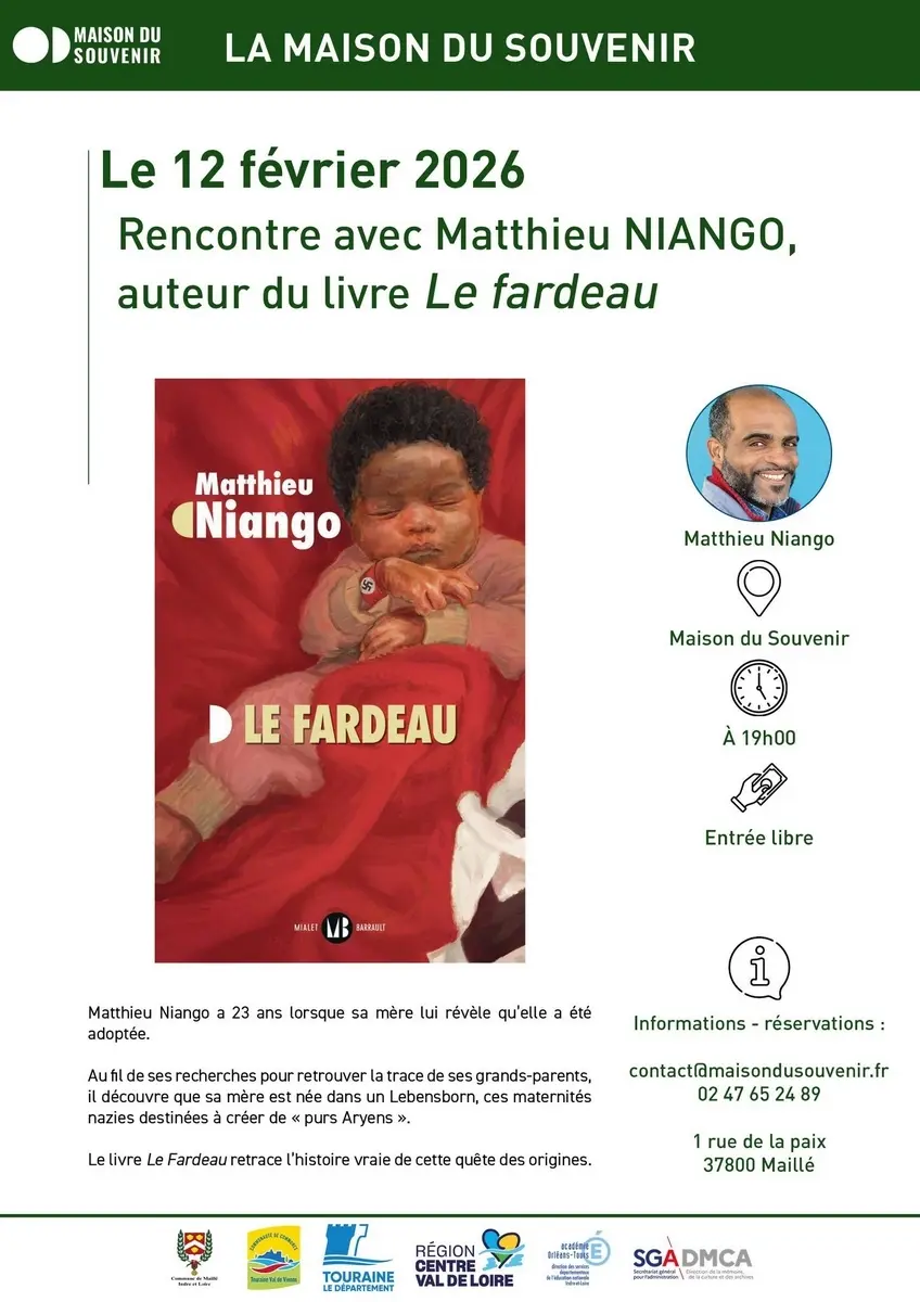 Rencontre Matthieu Niango Maison du Souvenir Maillé 12 février 2026