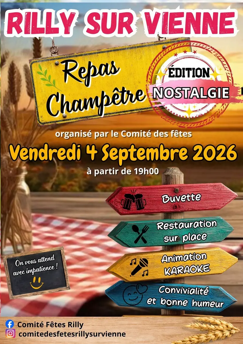 Repas champêtre Rilly-sur-Vienne 4 septembre 2026