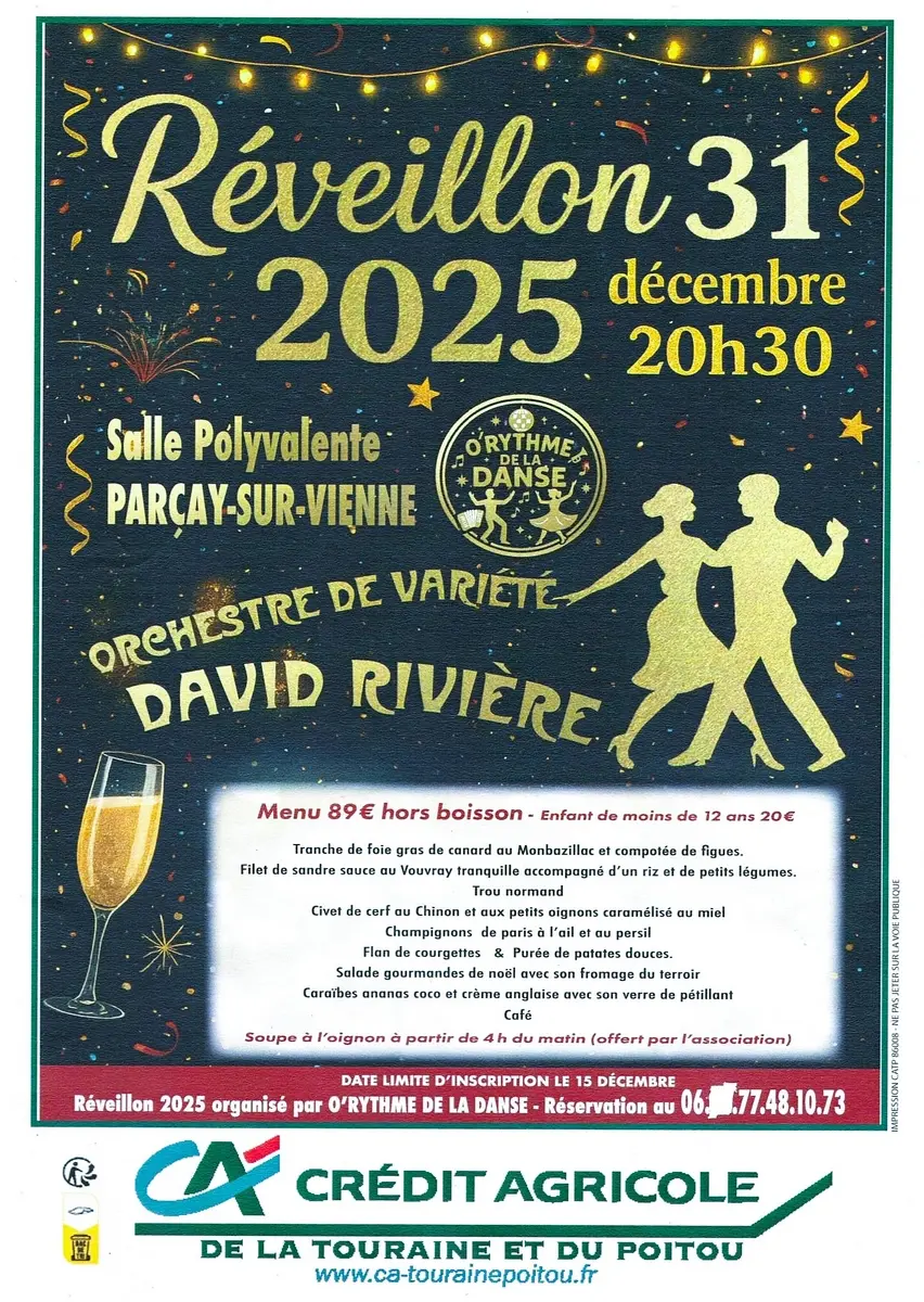Réveillon Saint-Sylvestre Parçay-sur-Vienne 31 décembre 2025
