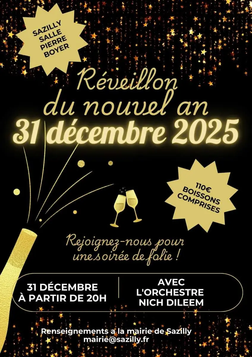 Réveillon Saint-Sylvestre Sazilly 31 décembre 2025