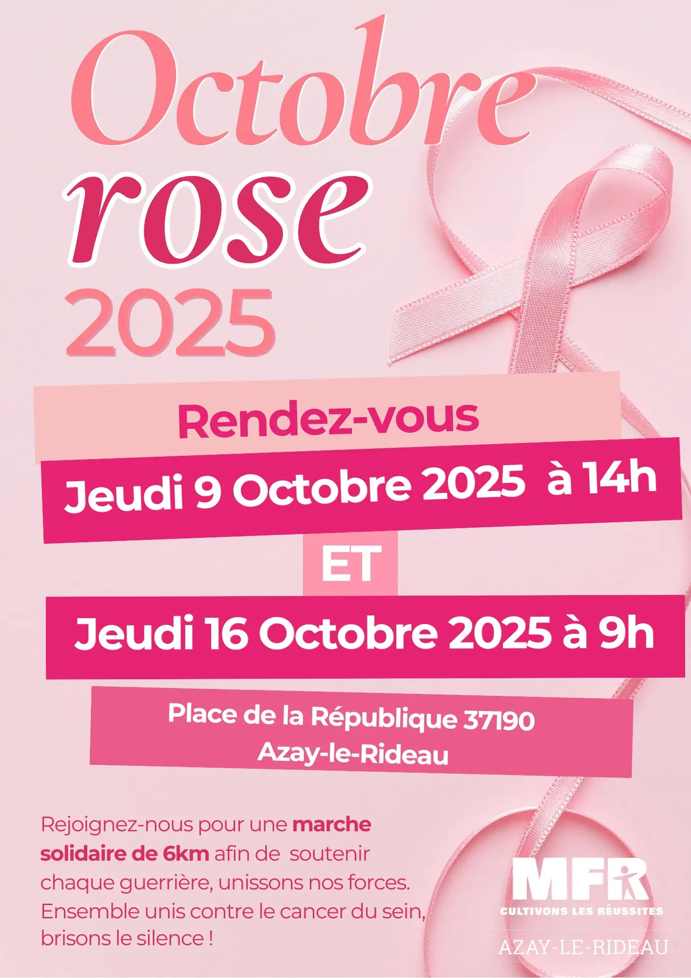TVI - 9 et 16.10 - Azay - Oct. rose Marche solidaire