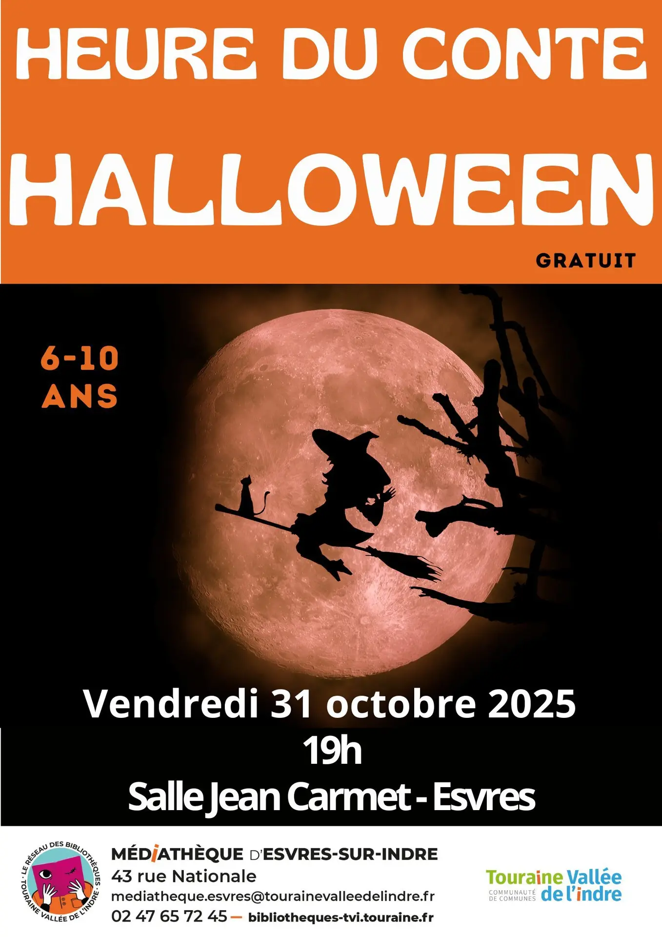 TVI - 31.10 - Esvres - Heure du conte Halloween