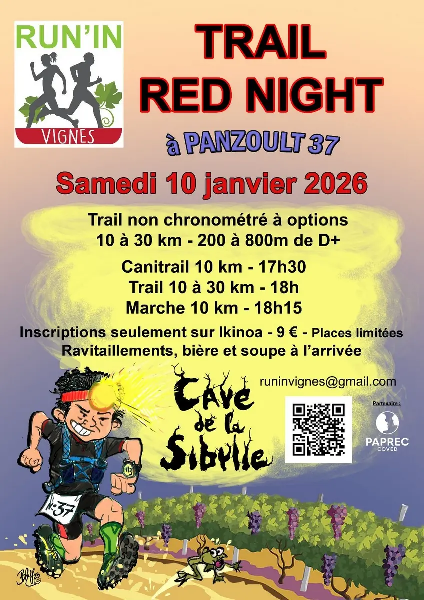 Trail Red Night Panzoult 10 janvier 2026