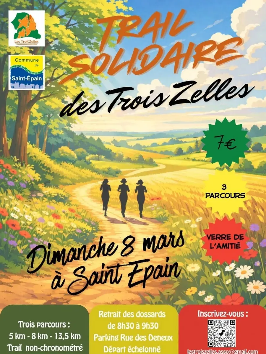 Trail solidaire des Trois Zelles Saint-Epain 8 mars 2026