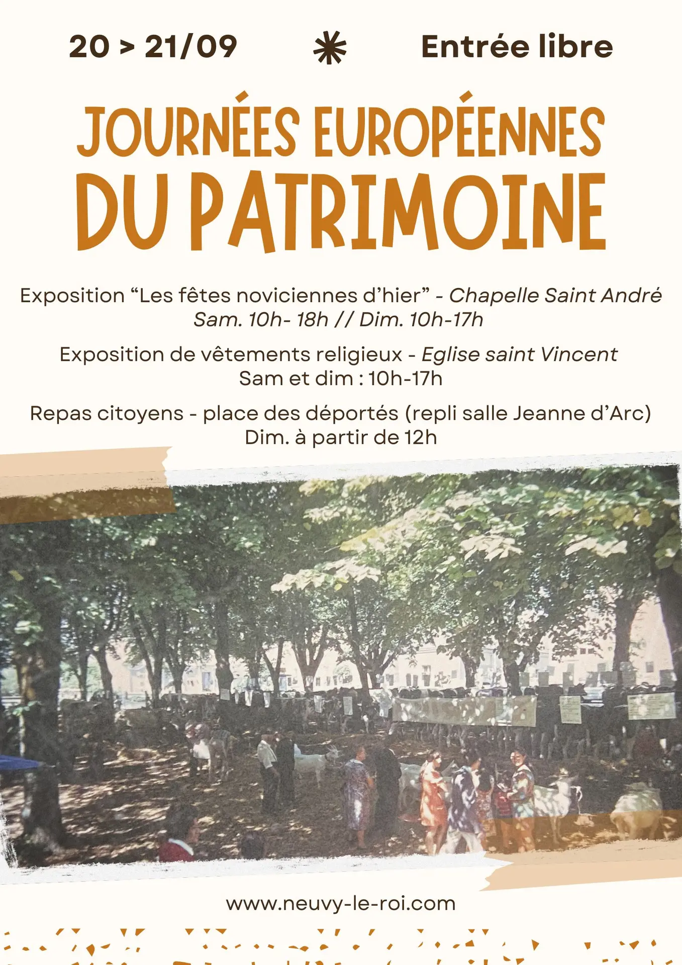Affiche Tourisme Journées européennes du patrimoine Moderne Orange Marron - 1