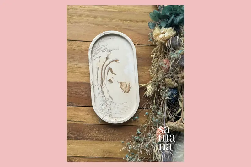 VIDE POCHE OVALE MARBRE CAFE