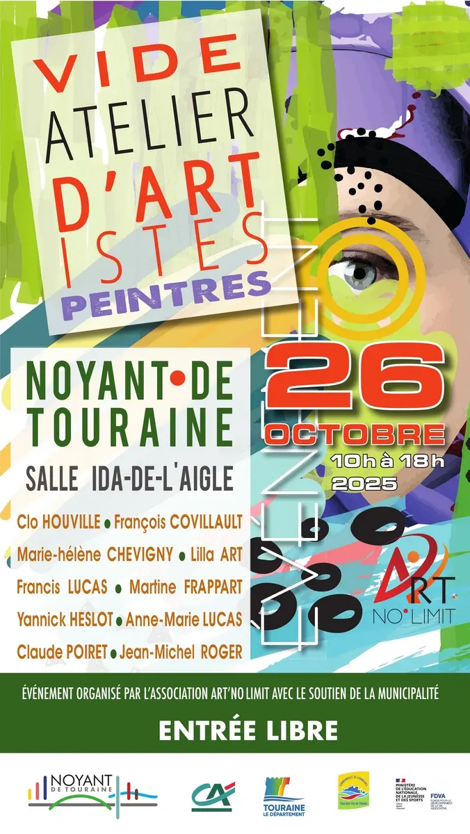 Vide atelier d'artistes peintres Noyant-de-Touraine 26 octobre 2025