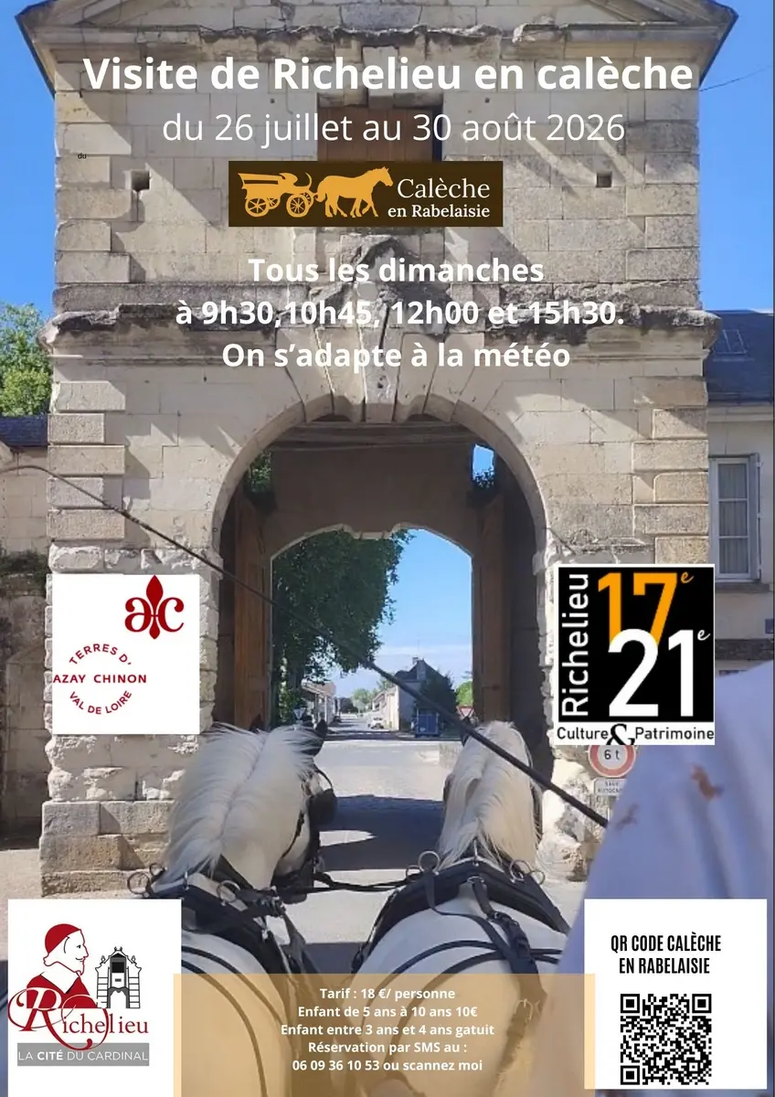 Visite de Richelieu en calèche été 2026