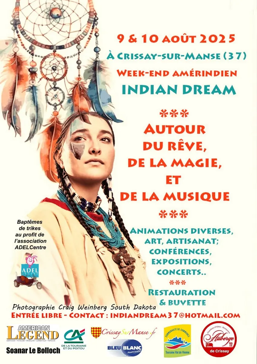 Week-end amérindien Indian Dream Crissay-sur-Manse 9 et 10 août 2025