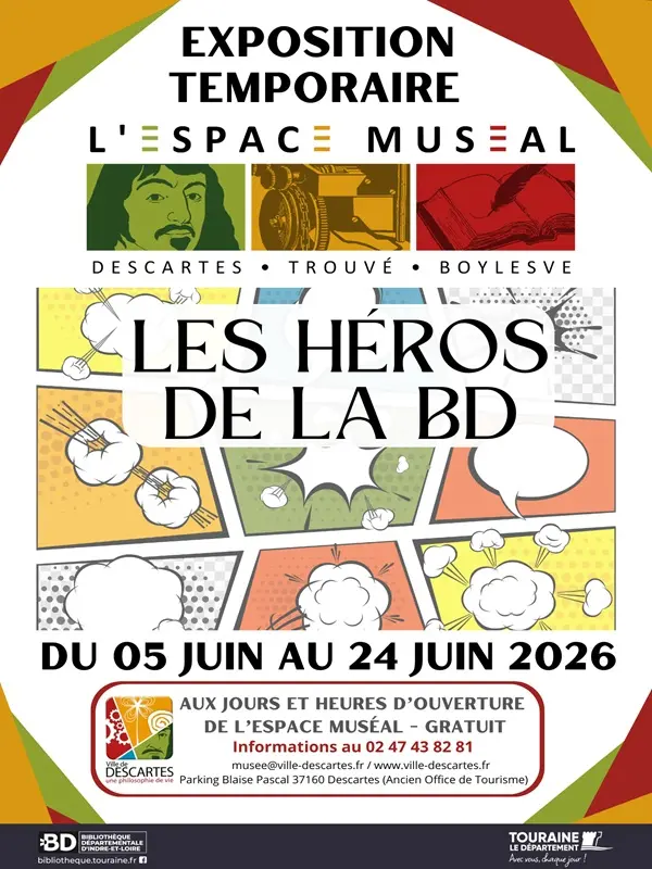 AFFICHES ATELIERS EVENEMENTS  - Affiche expo Héros de la BD